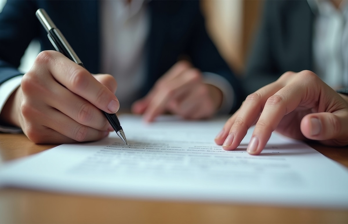 Pólizas Pareja firmando un certificado de convivencia